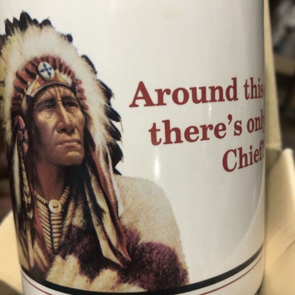 Leanin Tree Coffee “around this camp there’s only one Chief…” MGW150 EUC w/box - Picture 6 of 6